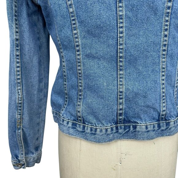 Sundance Womens Jean Jacket Medium Blue Denim Classic Minimal Western Trucker - Picture 8 of 15